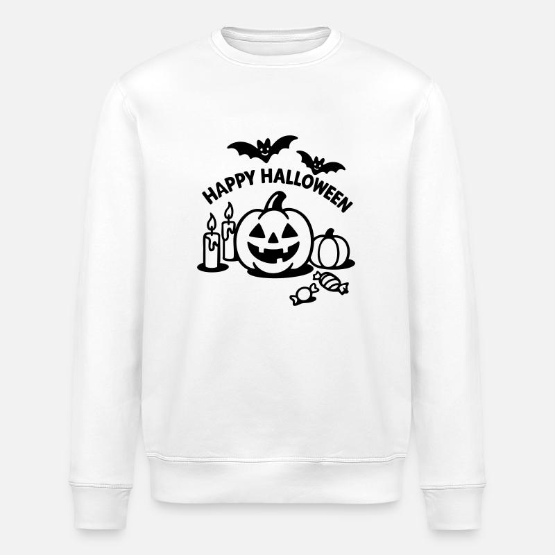 Halloween Pumpkin - Stanley/Stella Unisex Bio-Sweatshirt ROLLER - Weiß