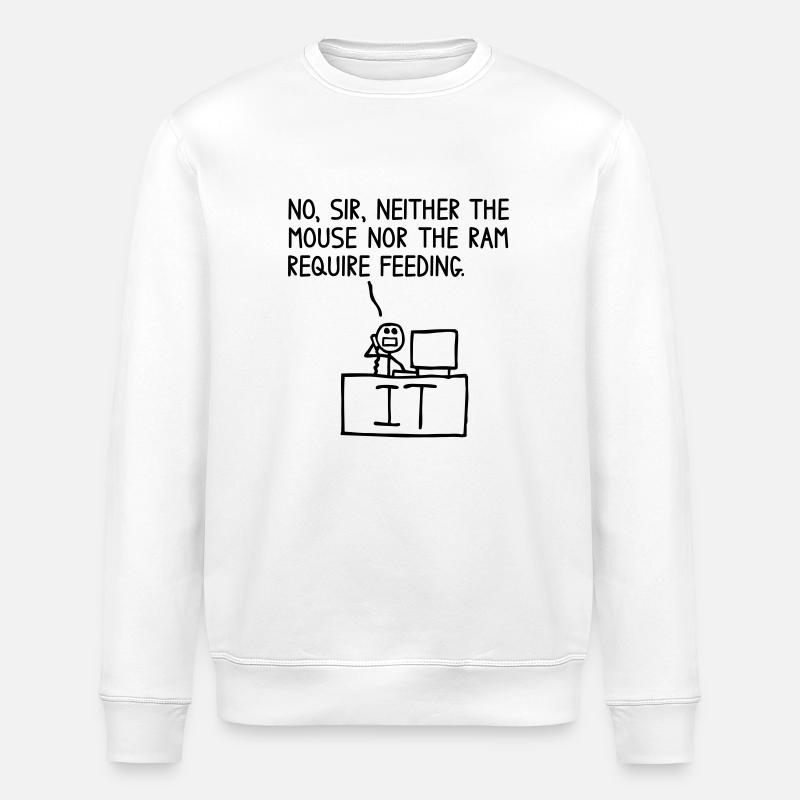 Mouse and RAM - Stanley/Stella ROLLER Unisex Organic Sweatshirt - white