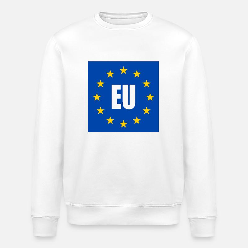 Drapeau de l’UE - Sweat bio ROLLER Stanley/Stella Unisexe - blanc