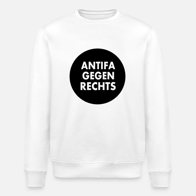 Antifa gegen rechts - Stanley/Stella Unisex Bio-Sweatshirt ROLLER - Weiß