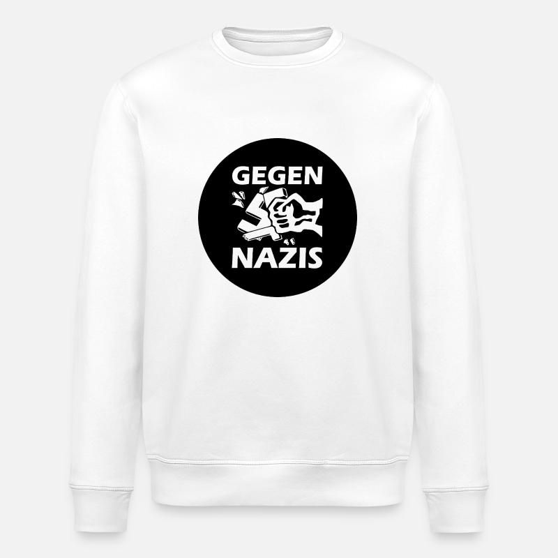 Gegen nazis - Stanley/Stella Unisex Bio-Sweatshirt ROLLER - Weiß