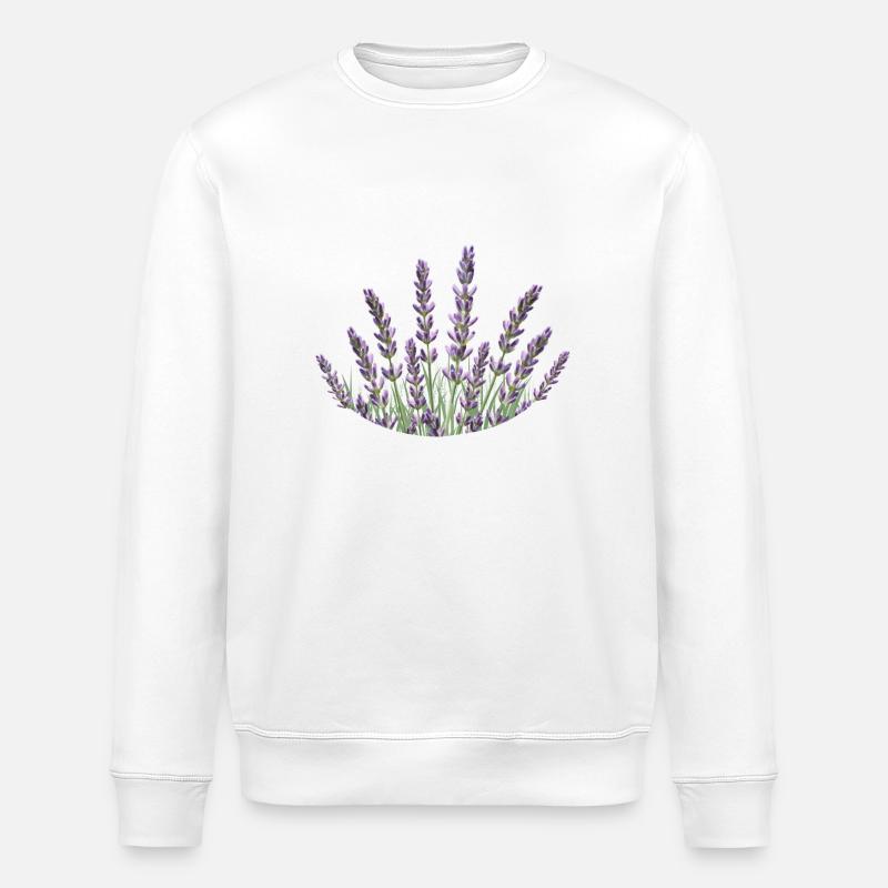 Lavender Straws Lavender - Stanley/Stella ROLLER Unisex Organic Sweatshirt - white