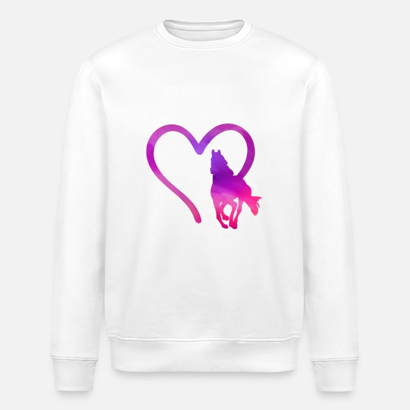 Pferde Herz - Stanley/Stella Unisex Bio-Sweatshirt ROLLER - Weiß