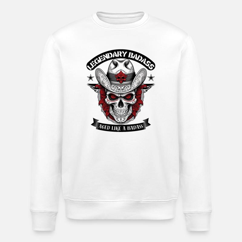 "Legendary Badass." - Stanley/Stella Unisex Bio-Sweatshirt ROLLER - Weiß