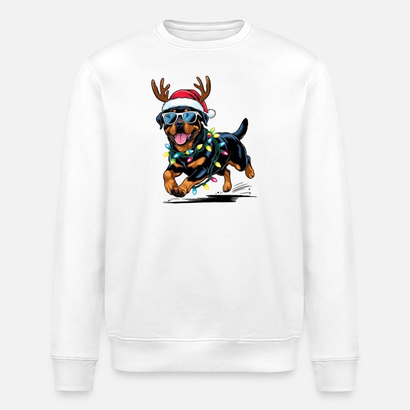 Rottweiler de Noël - Sweat bio ROLLER Stanley/Stella Unisexe - blanc