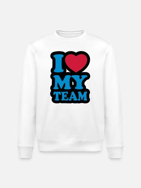 I love my team - Stanley/Stella ROLLER Unisex Organic Sweatshirt - white