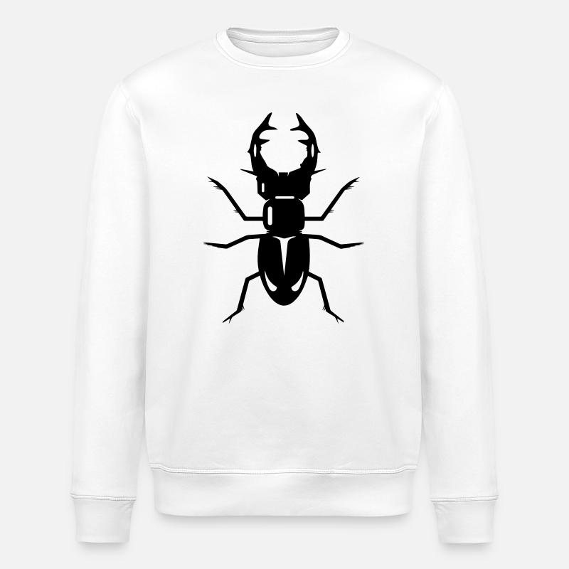 stilisierter Hirschkäfer mit prächtigen Geweih - Stanley/Stella Unisex Bio-Sweatshirt ROLLER - Weiß