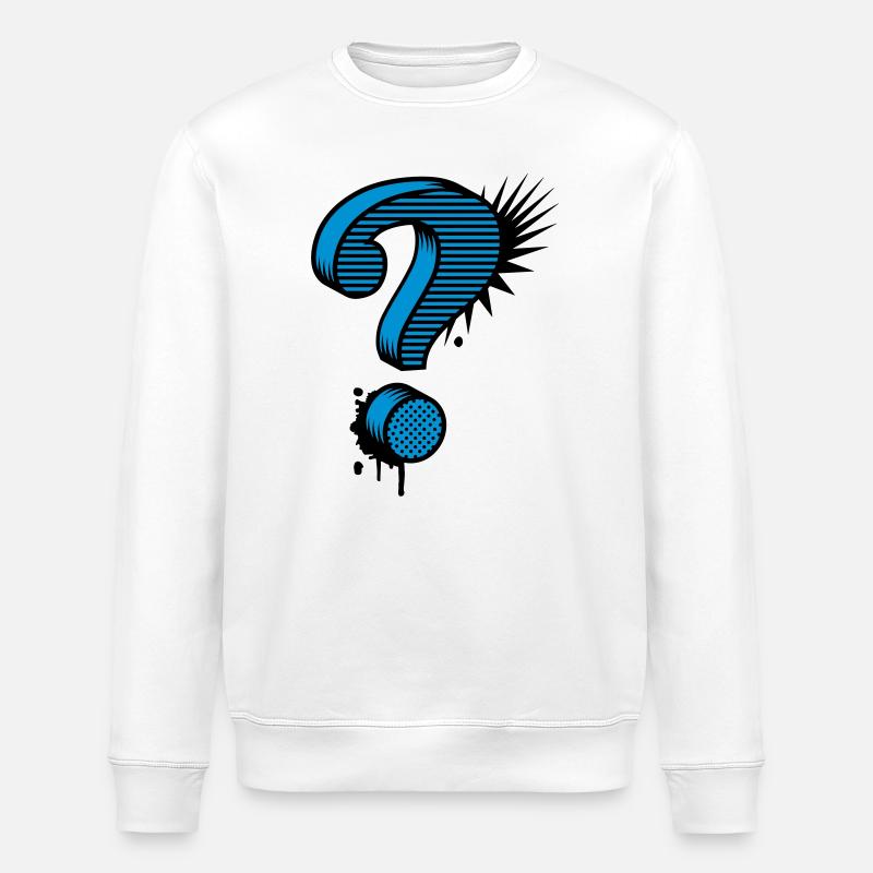 A question mark graffiti - Stanley/Stella ROLLER Unisex Organic Sweatshirt - white