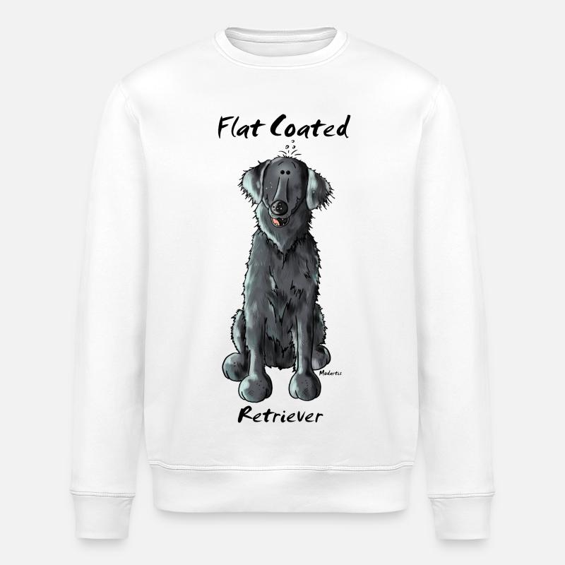 Funny Flat Coated Retriever - Stanley/Stella ROLLER Unisex Organic Sweatshirt - white