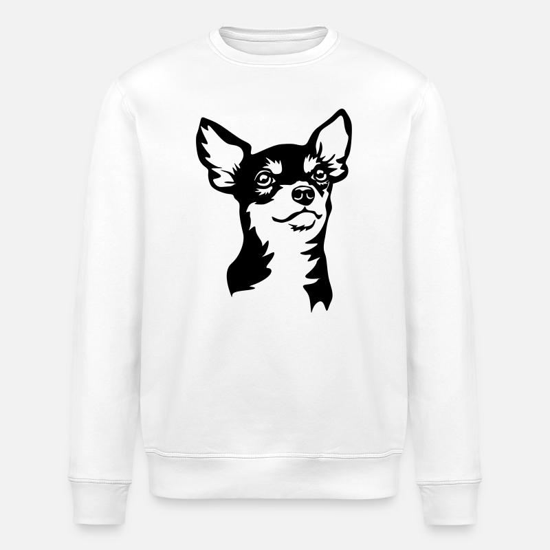 Chihuahua Kopf - Stanley/Stella Unisex Bio-Sweatshirt ROLLER - Weiß