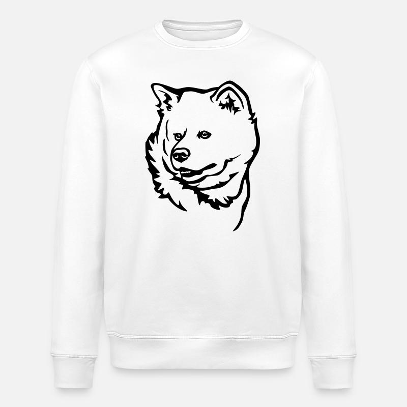 Tête d’Akita - Sweat bio ROLLER Stanley/Stella Unisexe - blanc