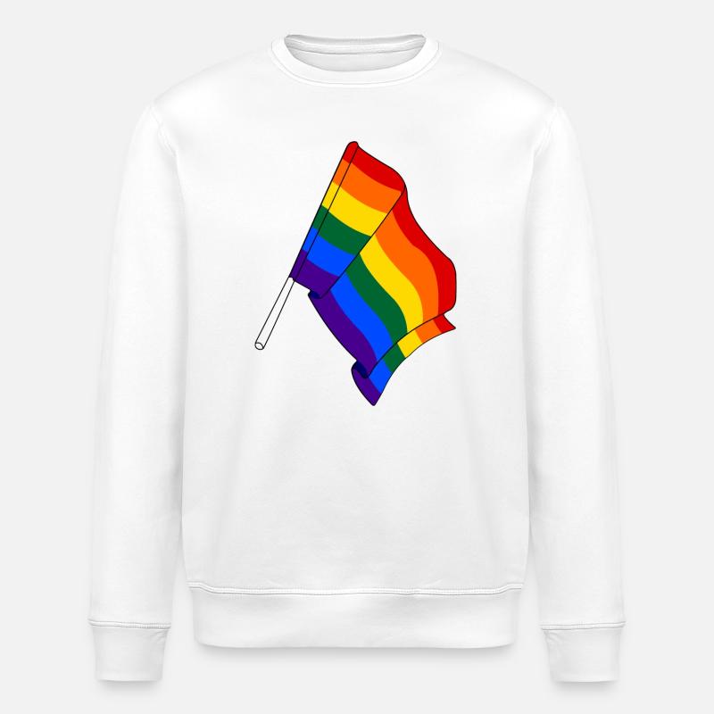 Flagge Regenbogen - Stanley/Stella Unisex Bio-Sweatshirt ROLLER - Weiß