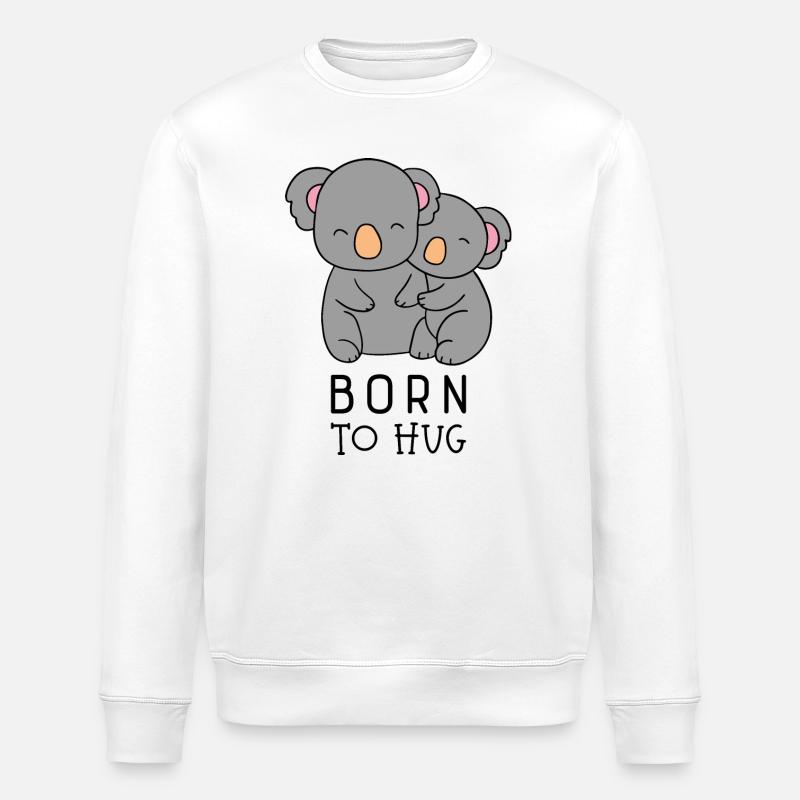 Né pour faire des câlins - Sweat bio ROLLER Stanley/Stella Unisexe - blanc