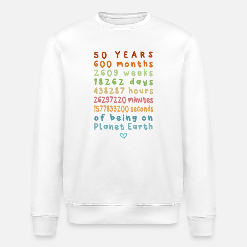 50 ans Anniversaire - Sweat bio ROLLER Stanley/Stella Unisexe - blanc