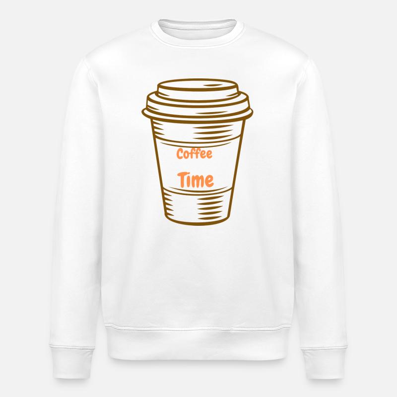 Coffee time - Stanley/Stella ROLLER Unisex Organic Sweatshirt - white