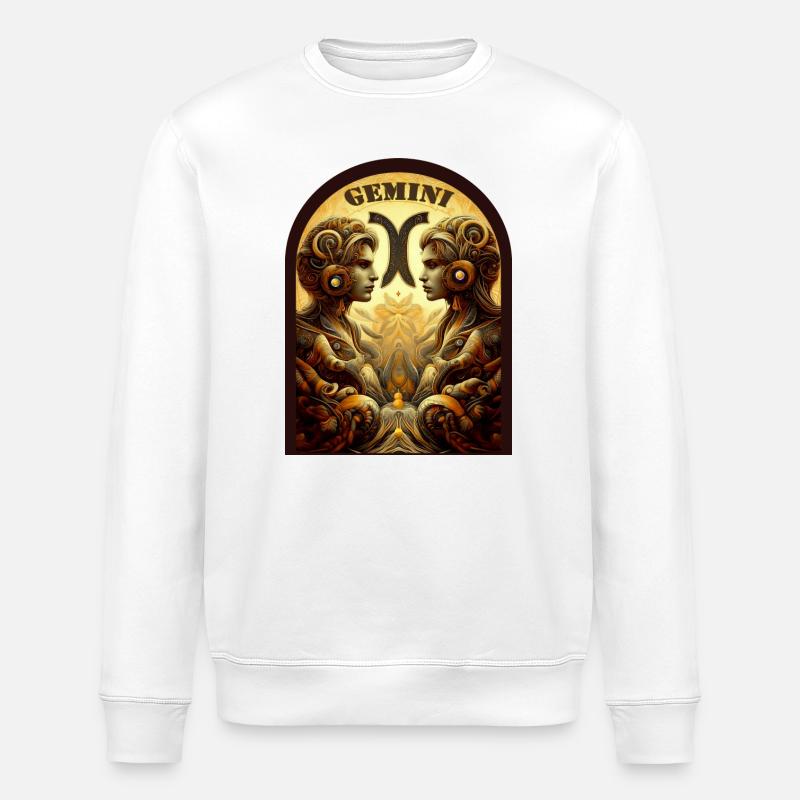 Zwillingszeichen Ornament - Sternzeichen Zwilling - Stanley/Stella Unisex Bio-Sweatshirt ROLLER - Weiß
