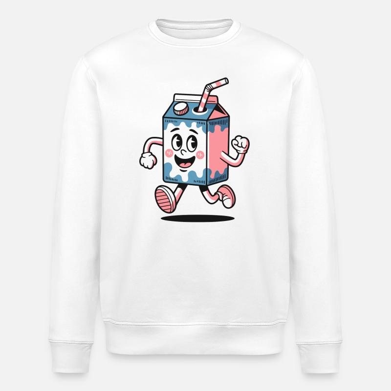 Milchtüte Maskottchen Dash - Stanley/Stella Unisex Bio-Sweatshirt ROLLER - Weiß