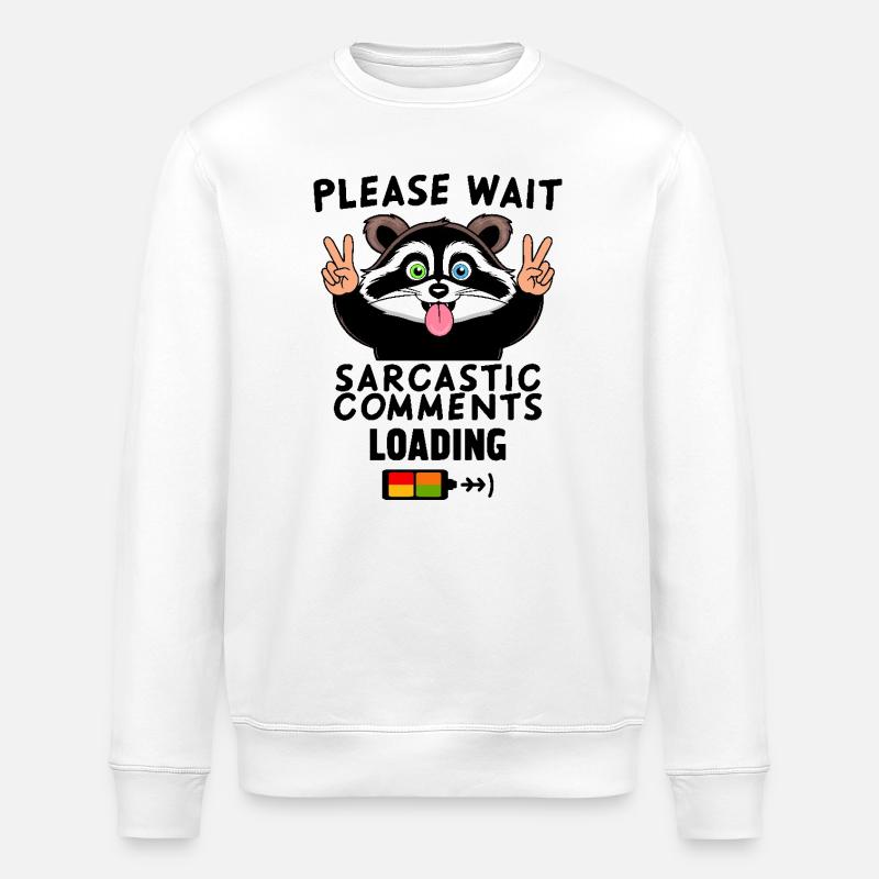 Lustige Waschbär - Stanley/Stella Unisex Bio-Sweatshirt ROLLER - Weiß