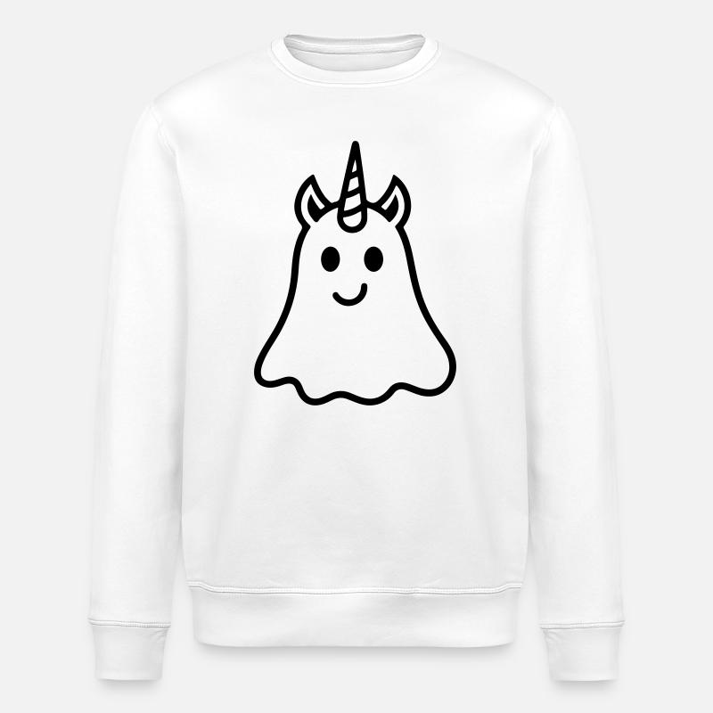Unicorn Ghost - Stanley/Stella Unisex Bio-Sweatshirt ROLLER - Weiß