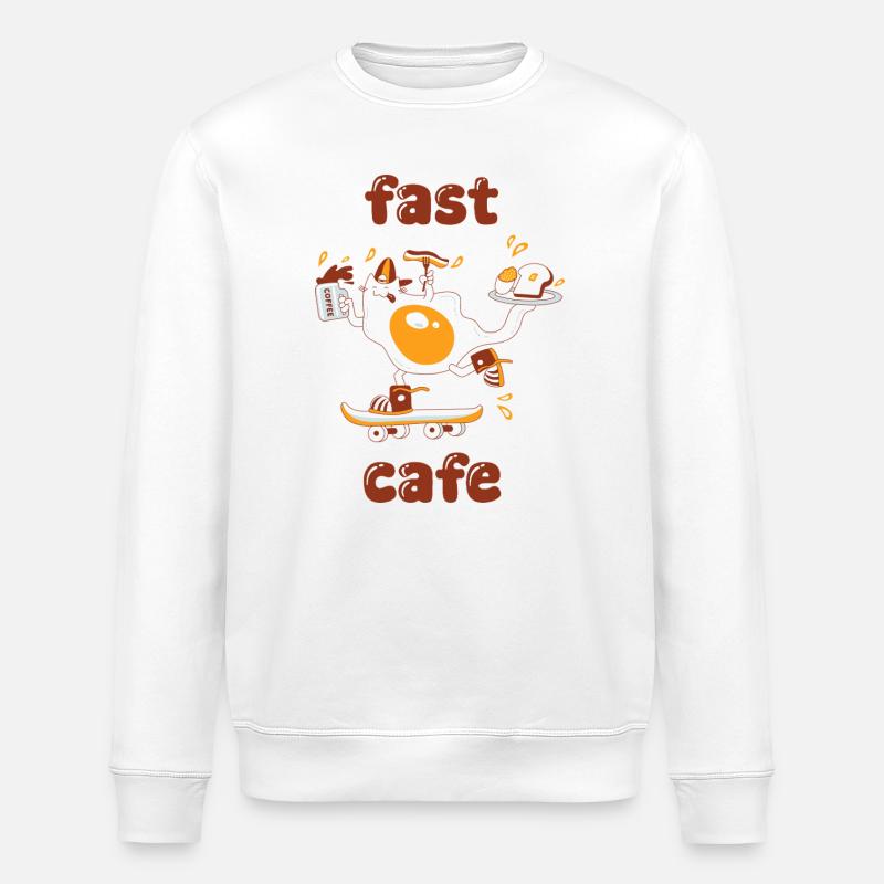 Quick café - Stanley/Stella ROLLER Unisex Organic Sweatshirt - white