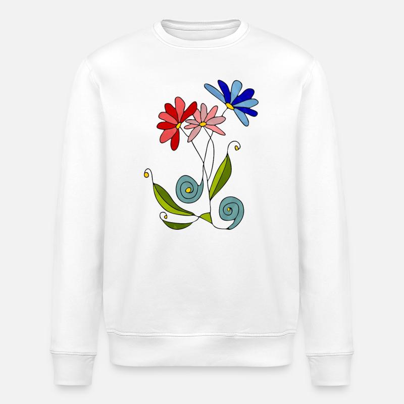 Fleur - Sweat bio ROLLER Stanley/Stella Unisexe - blanc