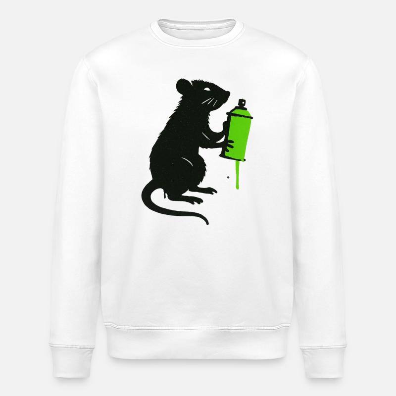 Illustration scientifique de rat avec seringue - Sweat bio ROLLER Stanley/Stella Unisexe - blanc
