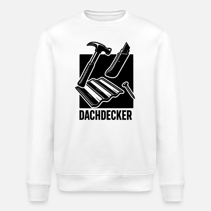 Roofing Tools - Stanley/Stella ROLLER Unisex Organic Sweatshirt - white