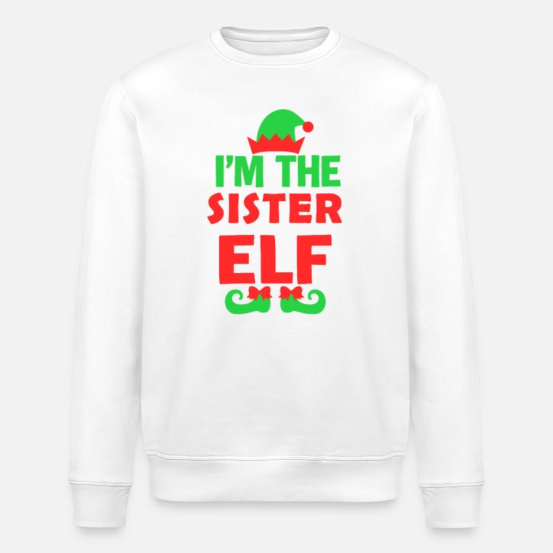 Je suis la sœur elfe - Sweat bio ROLLER Stanley/Stella Unisexe - blanc