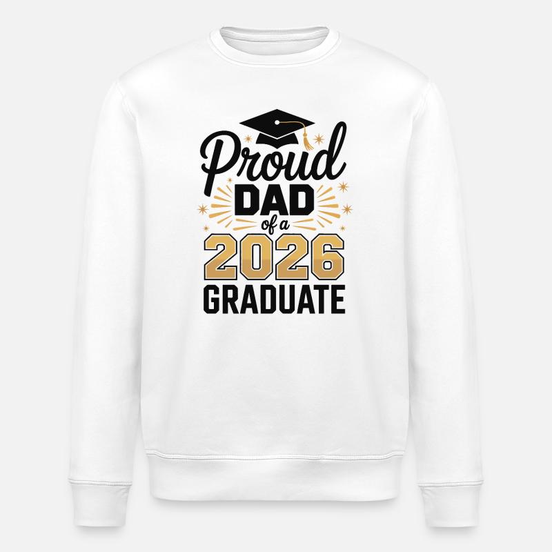 Stolzer Papa 2026 Abschluss - Stanley/Stella Unisex Bio-Sweatshirt ROLLER - Weiß