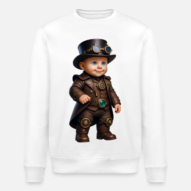 DAMPFPLÜSCHTIER – Baby & Kinder - Stanley/Stella Unisex Bio-Sweatshirt ROLLER - Weiß