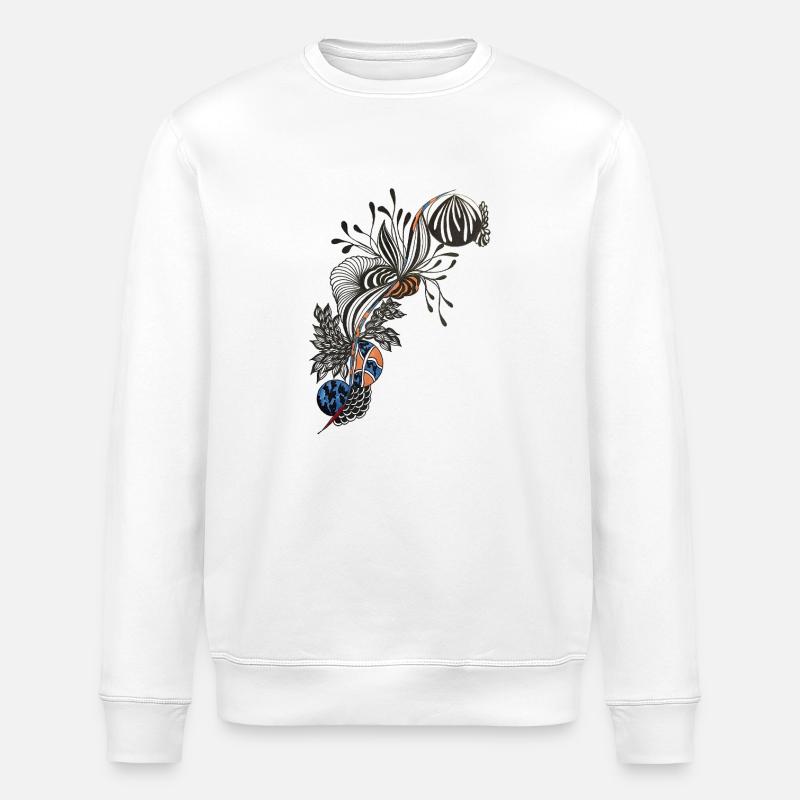 Wilde Botanische Linienpracht - Stanley/Stella Unisex Bio-Sweatshirt ROLLER - Weiß