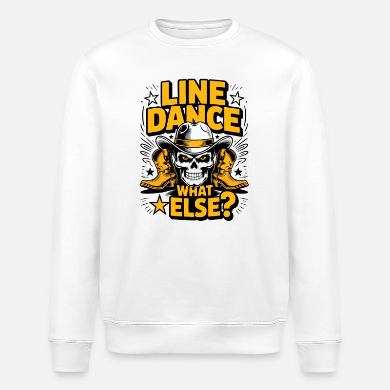 Line Dance Skull Western – What Else? - Stanley/Stella Unisex Bio-Sweatshirt ROLLER - Weiß