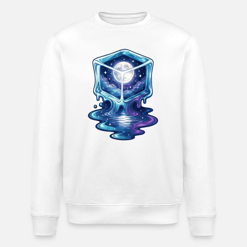 Cosmic Icecube Galaxy - Stanley/Stella ROLLER Unisex Organic Sweatshirt - white