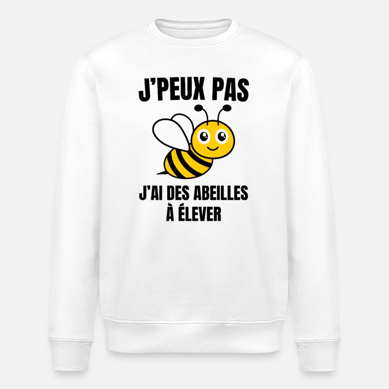 Ich kann nicht, Bienenzuchtgeschenk - Stanley/Stella Unisex Bio-Sweatshirt ROLLER - Weiß