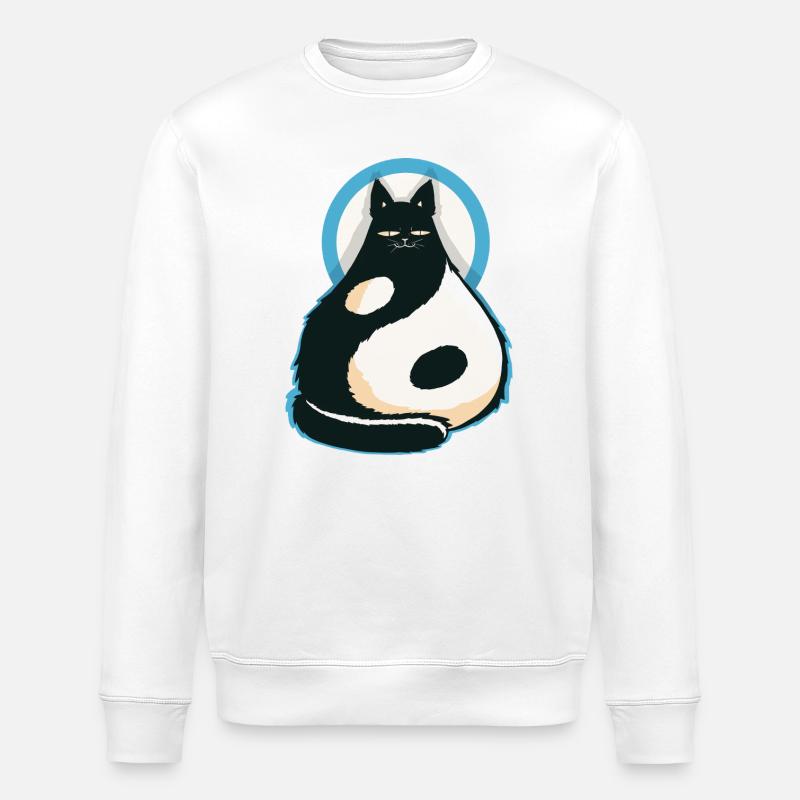 Chat-YinYang - Stanley/Stella Unisex Bio-Sweatshirt ROLLER - Weiß