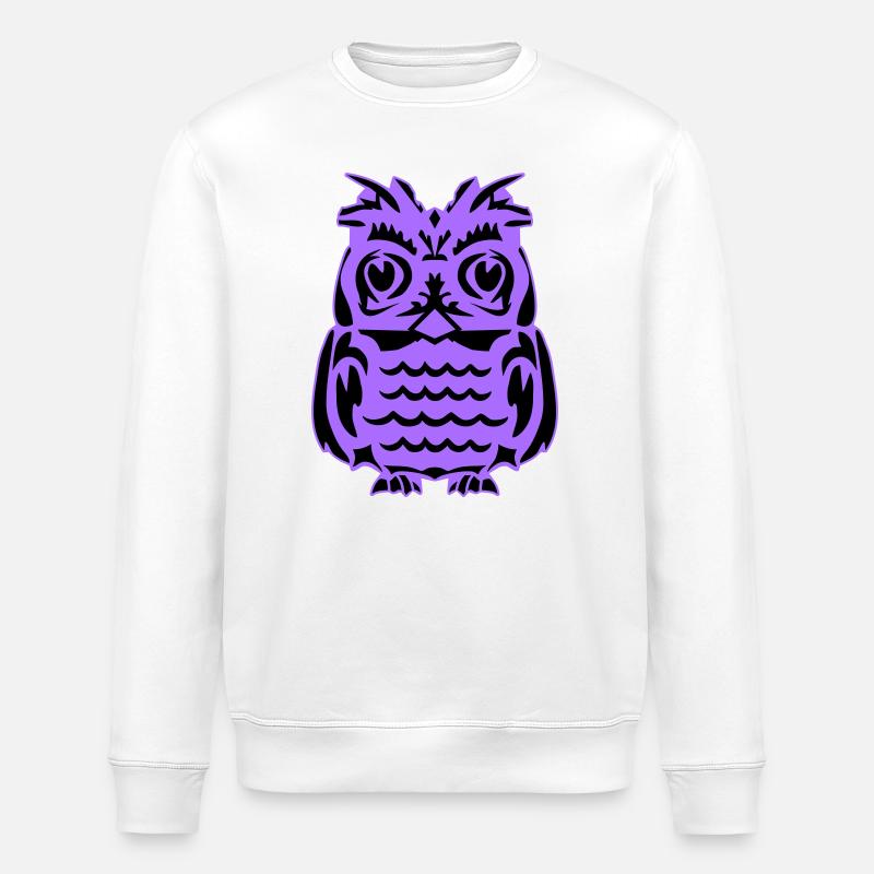 Silhouette de la chouette violette - Sweat bio ROLLER Stanley/Stella Unisexe - blanc