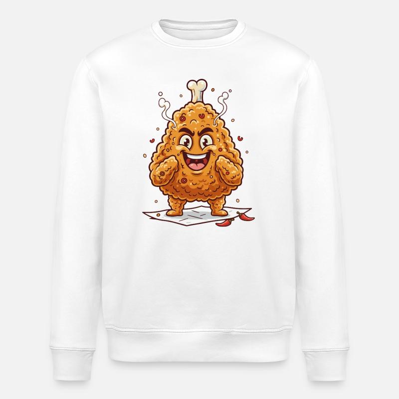 Kicherndes Hähnchen-Panade - Stanley/Stella Unisex Bio-Sweatshirt ROLLER - Weiß