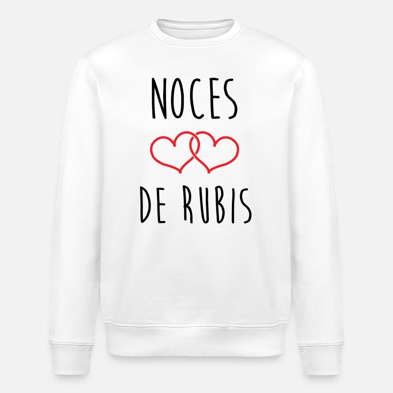 Rubinhochzeit – 35 Jahre Ehe - Stanley/Stella Unisex Bio-Sweatshirt ROLLER - Weiß