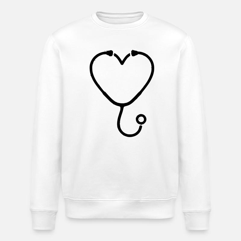 Plan de médecine cardiaque par stéthoscope - Sweat bio ROLLER Stanley/Stella Unisexe - blanc