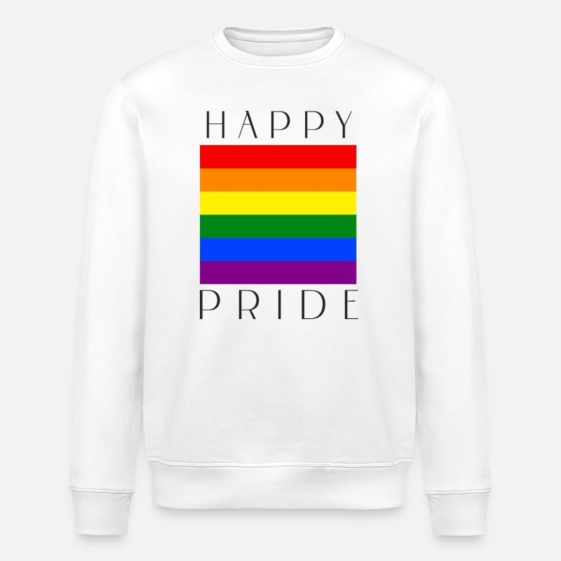 Happy Pride Regenbogen lgbtqia+ - Stanley/Stella Unisex Bio-Sweatshirt ROLLER - Weiß