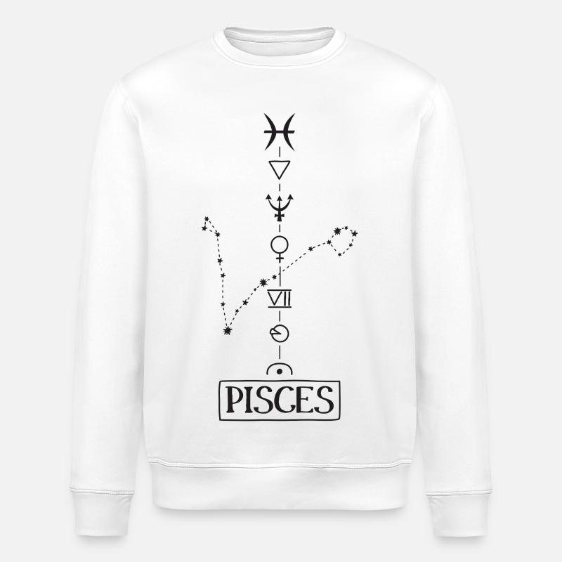 Pisces - Fische Sternzeichen - schwarz - Stanley/Stella Unisex Bio-Sweatshirt ROLLER - Weiß