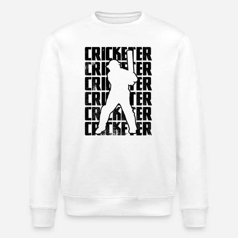 Cricketer - Stanley/Stella ROLLER Unisex Organic Sweatshirt - white