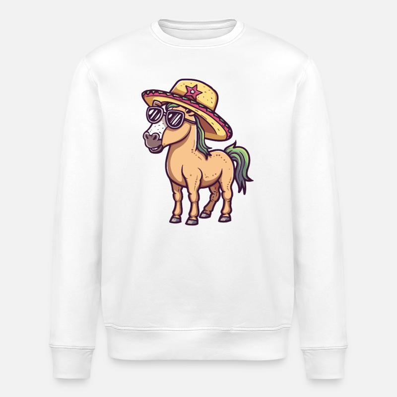 Sombrero Drôle de Cheval - Sweat bio ROLLER Stanley/Stella Unisexe - blanc