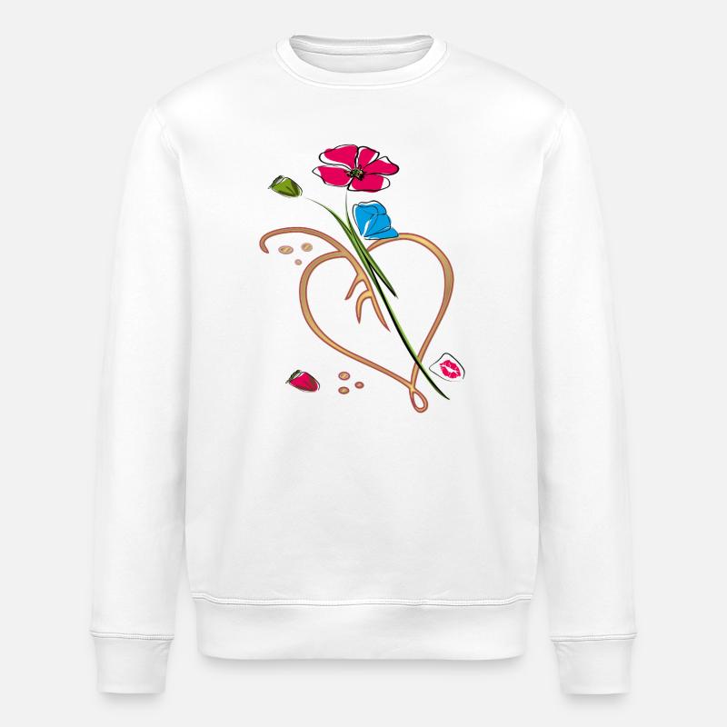 Vrille de fleur - Sweat bio ROLLER Stanley/Stella Unisexe - blanc