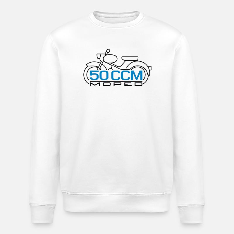 50cc Moped Sparrow Emblem v.2 - Stanley/Stella ROLLER Unisex Organic Sweatshirt - white