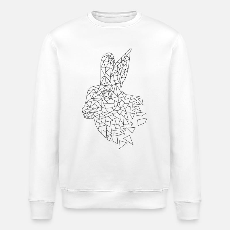 Kaninchen geometrisch - Stanley/Stella Unisex Bio-Sweatshirt ROLLER - Weiß