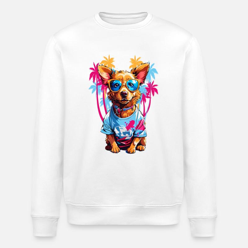 Coole Hund - Stanley/Stella Unisex Bio-Sweatshirt ROLLER - Weiß