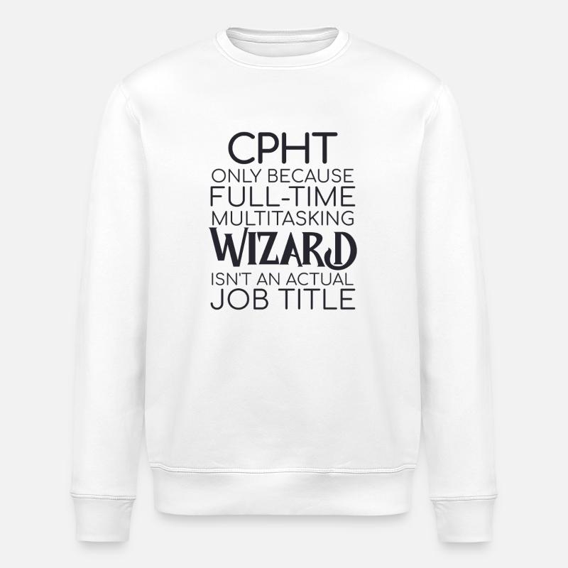 CPhT Wizard Pharmacy - Stanley/Stella ROLLER Unisex Organic Sweatshirt - white