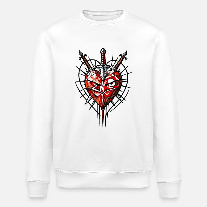 Cœur courageux - Sweat bio ROLLER Stanley/Stella Unisexe - blanc