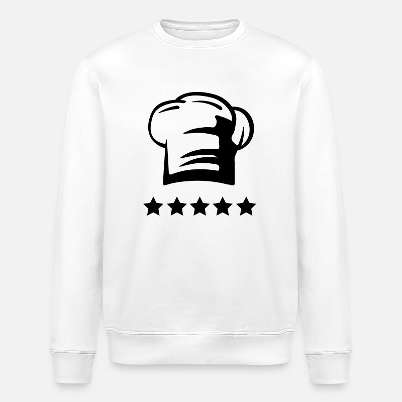 Chef's hat 5 star chef - Stanley/Stella ROLLER Unisex Organic Sweatshirt - white